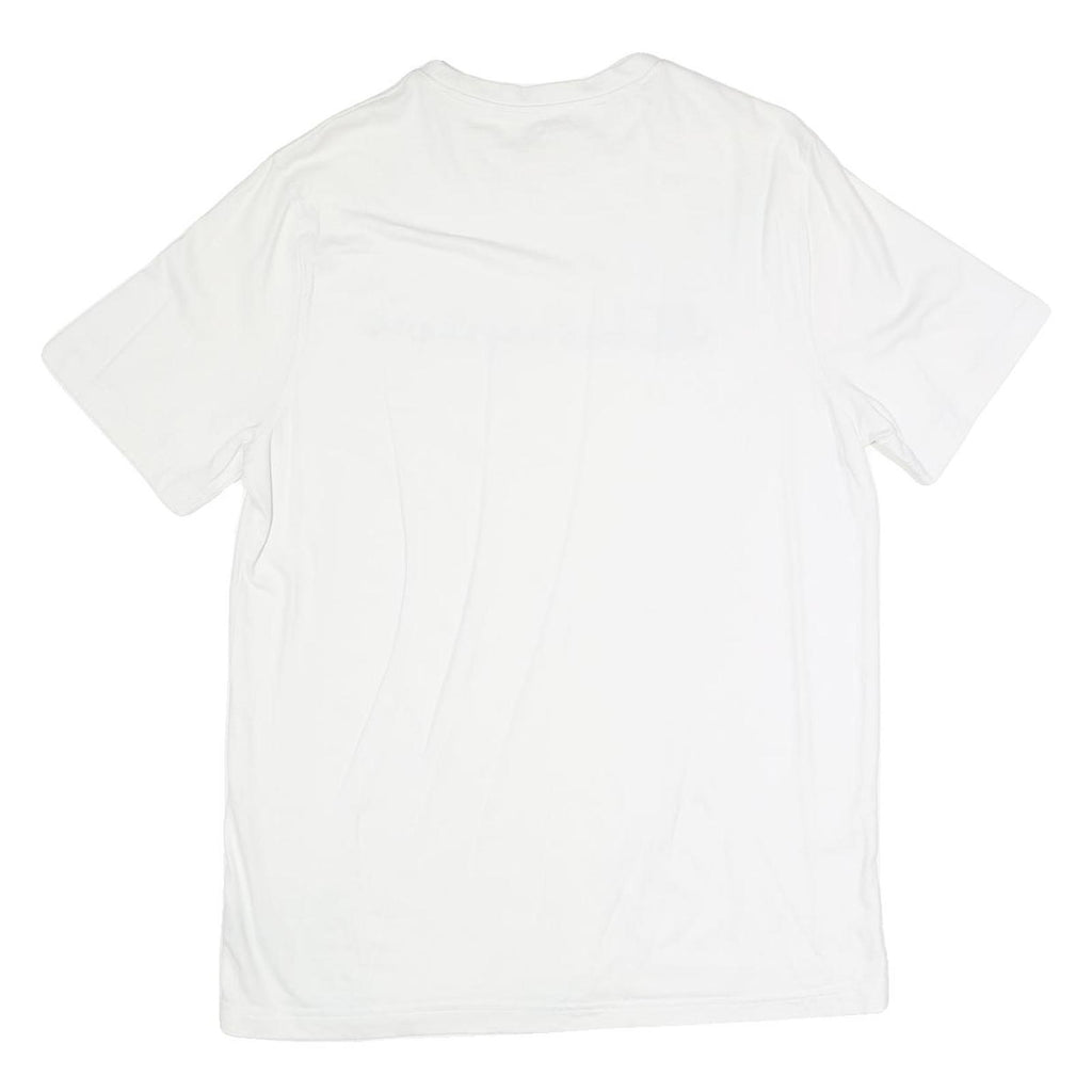 CHAMPION Mens White Cotton Graphic T-Shirt L Short Sleeve Crew Neck Logo