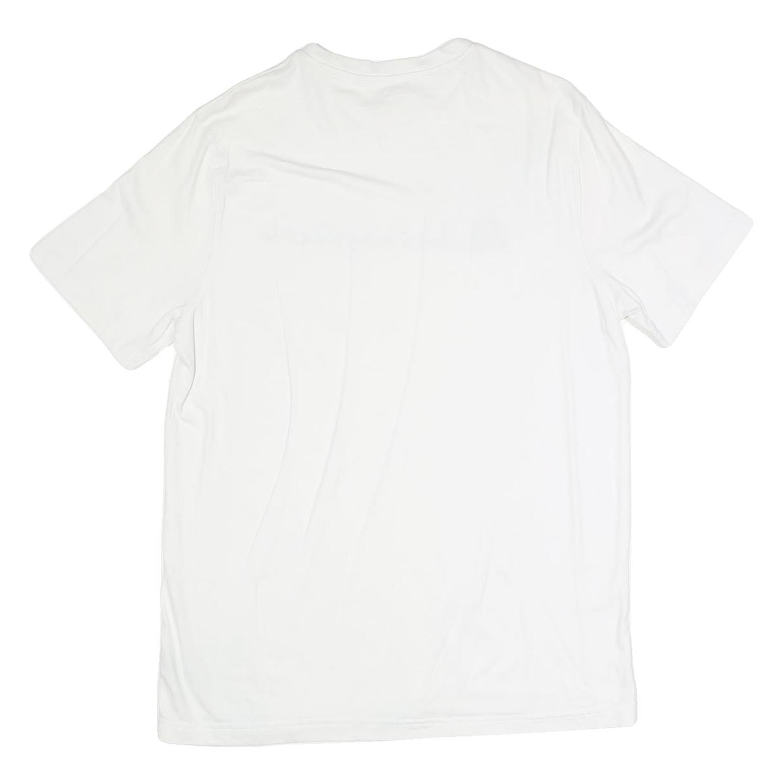 CHAMPION Mens White Cotton Graphic T-Shirt L Short Sleeve Crew Neck Logo