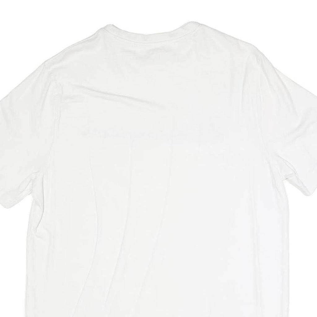CHAMPION Mens White Cotton Graphic T-Shirt L Short Sleeve Crew Neck Logo