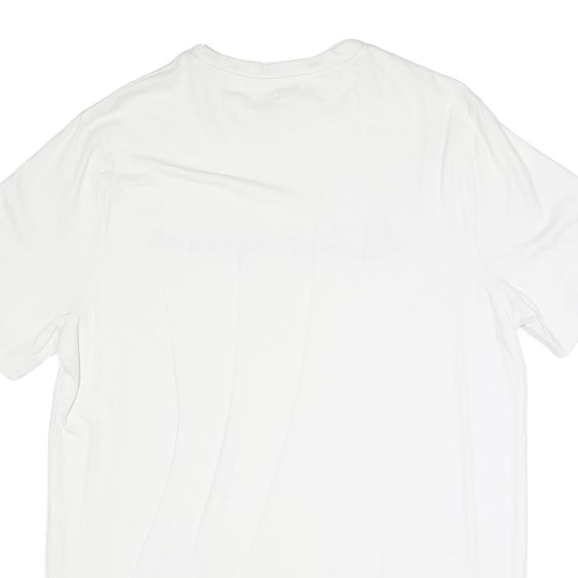 CHAMPION Mens White Cotton Graphic T-Shirt L Short Sleeve Crew Neck Logo