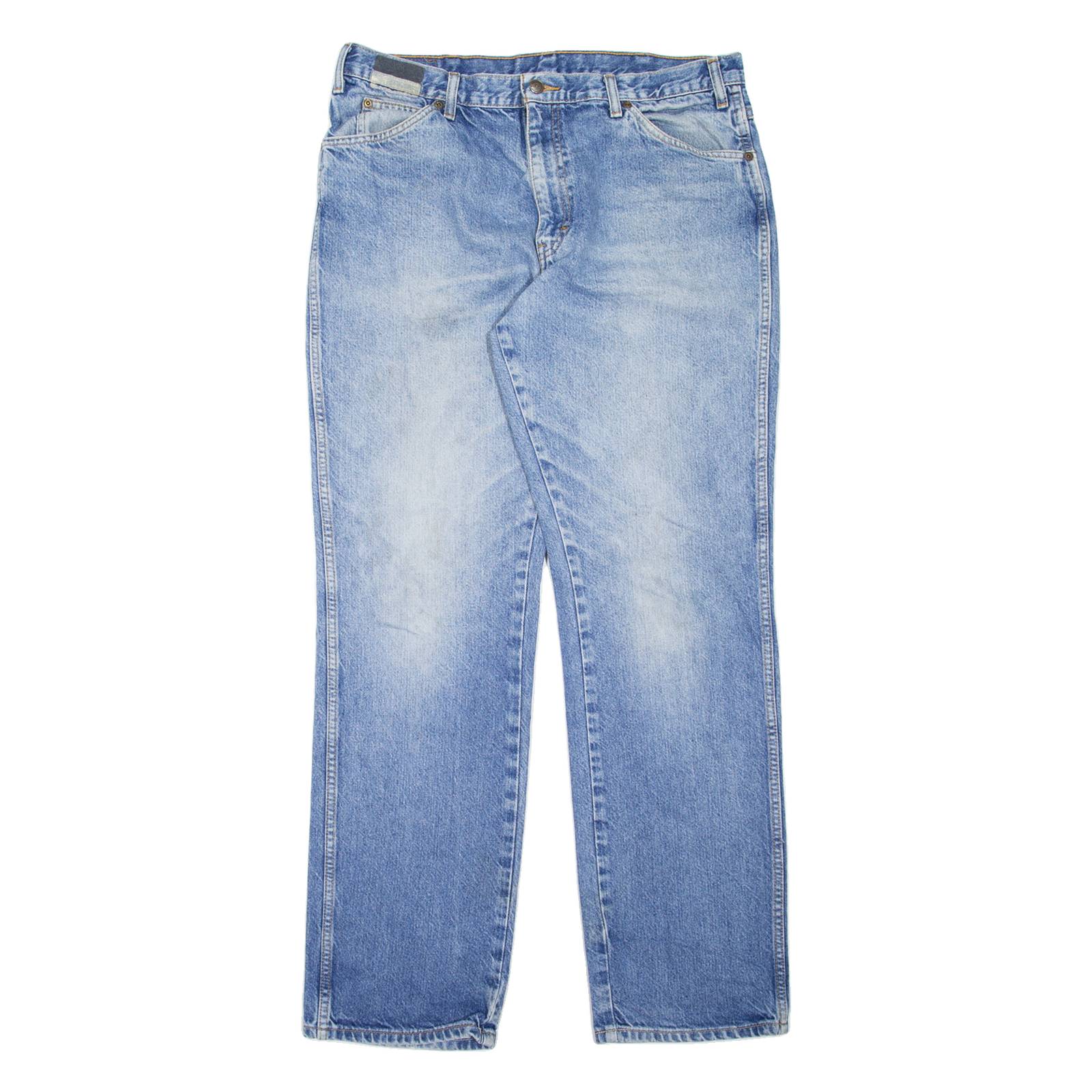 DICKIES Workwear Mens Jeans Blue Regular Straight Stone Wash W36 L34