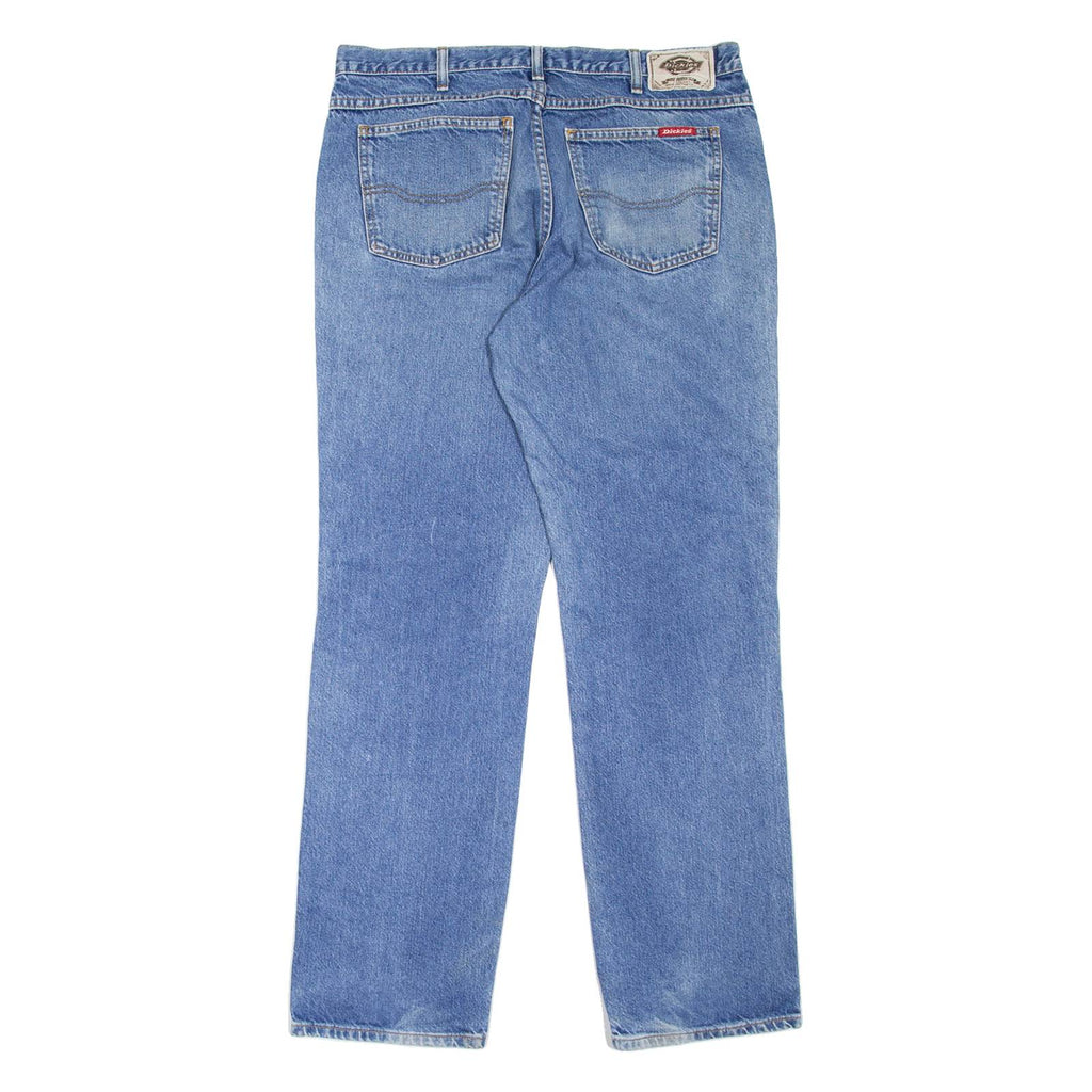 DICKIES Workwear Mens Jeans Blue Regular Straight Stone Wash W36 L34