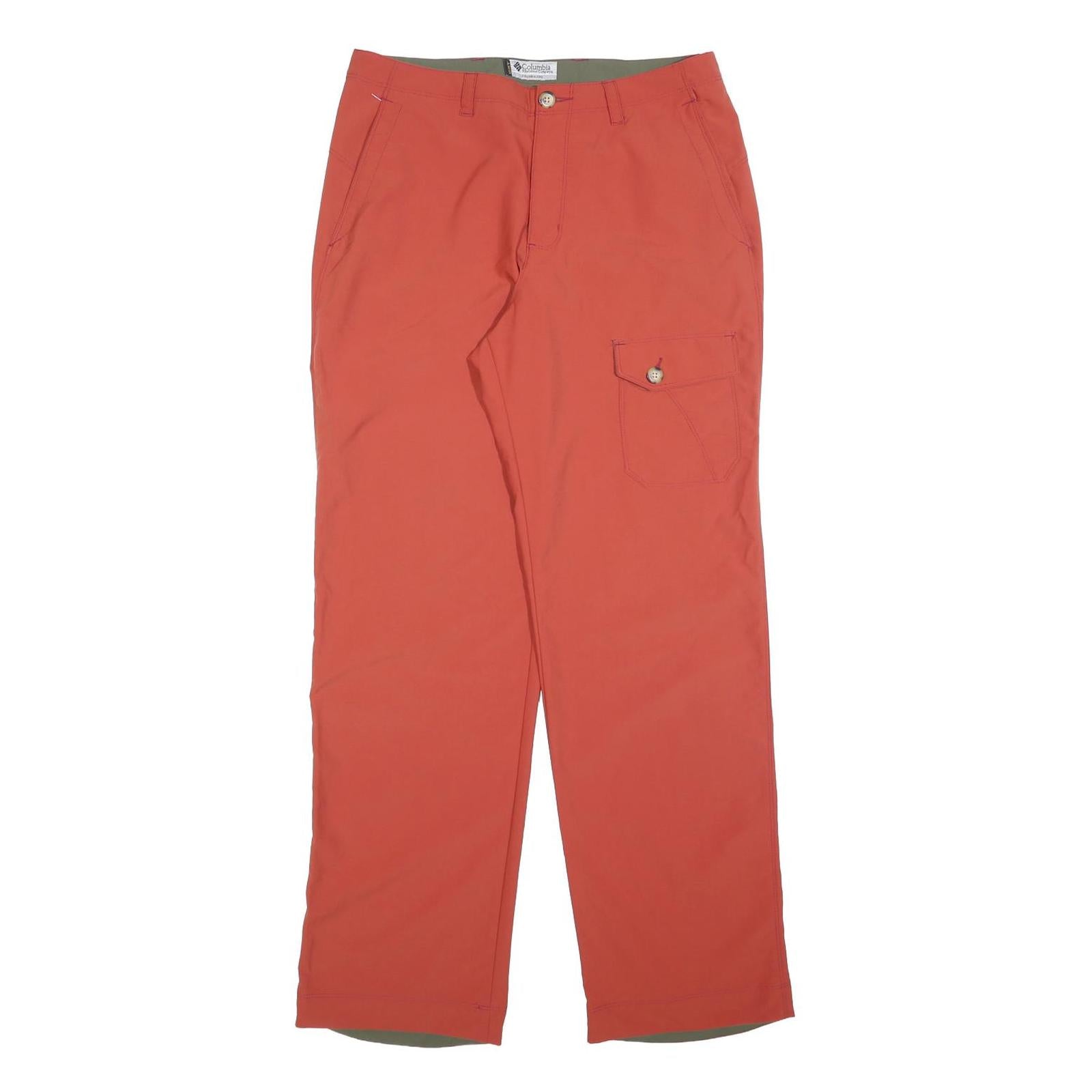COLUMBIA Womens Polyester Blend Orange Regular Straight Trousers W30 L32 Outdoor