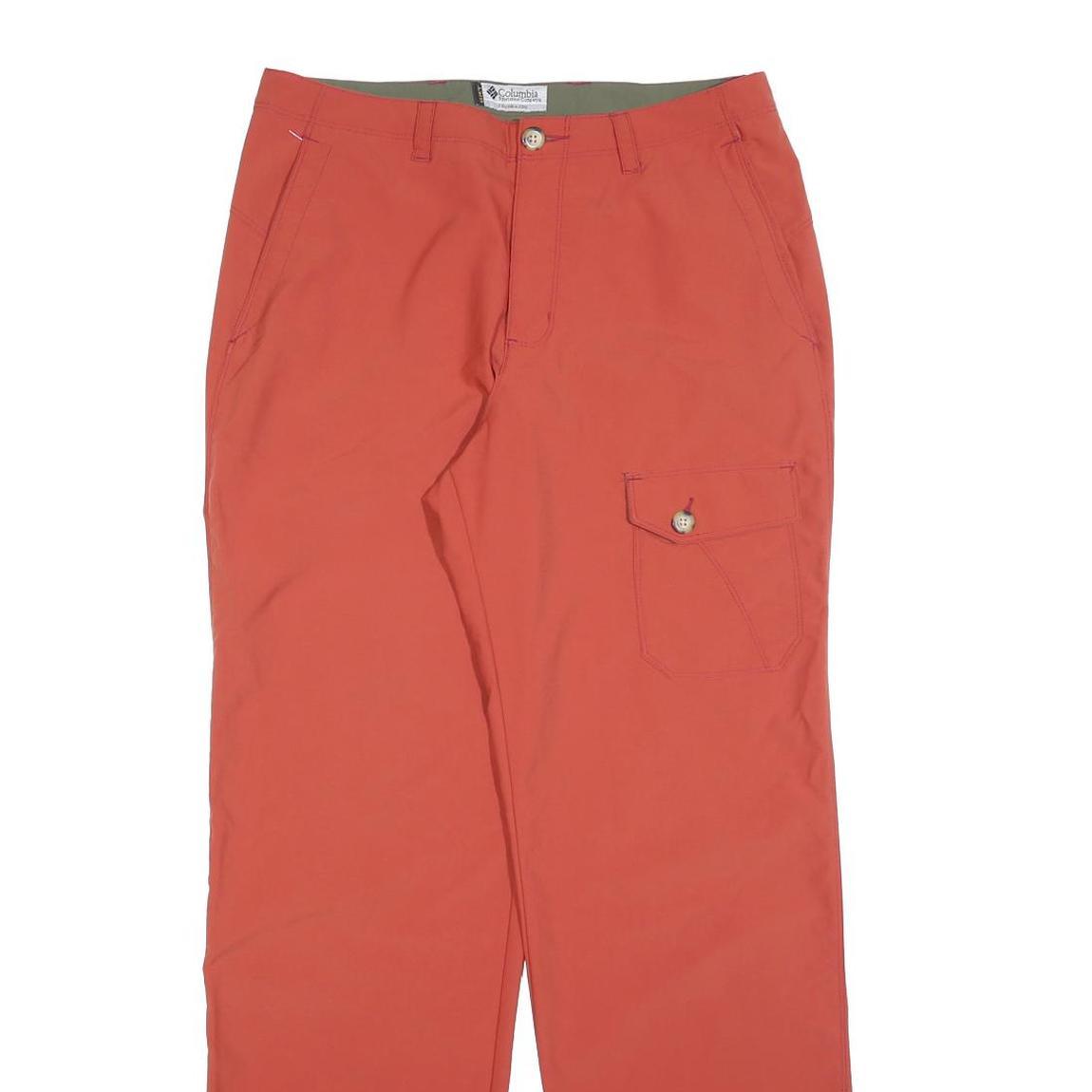 COLUMBIA Womens Polyester Blend Orange Regular Straight Trousers W30 L32 Outdoor