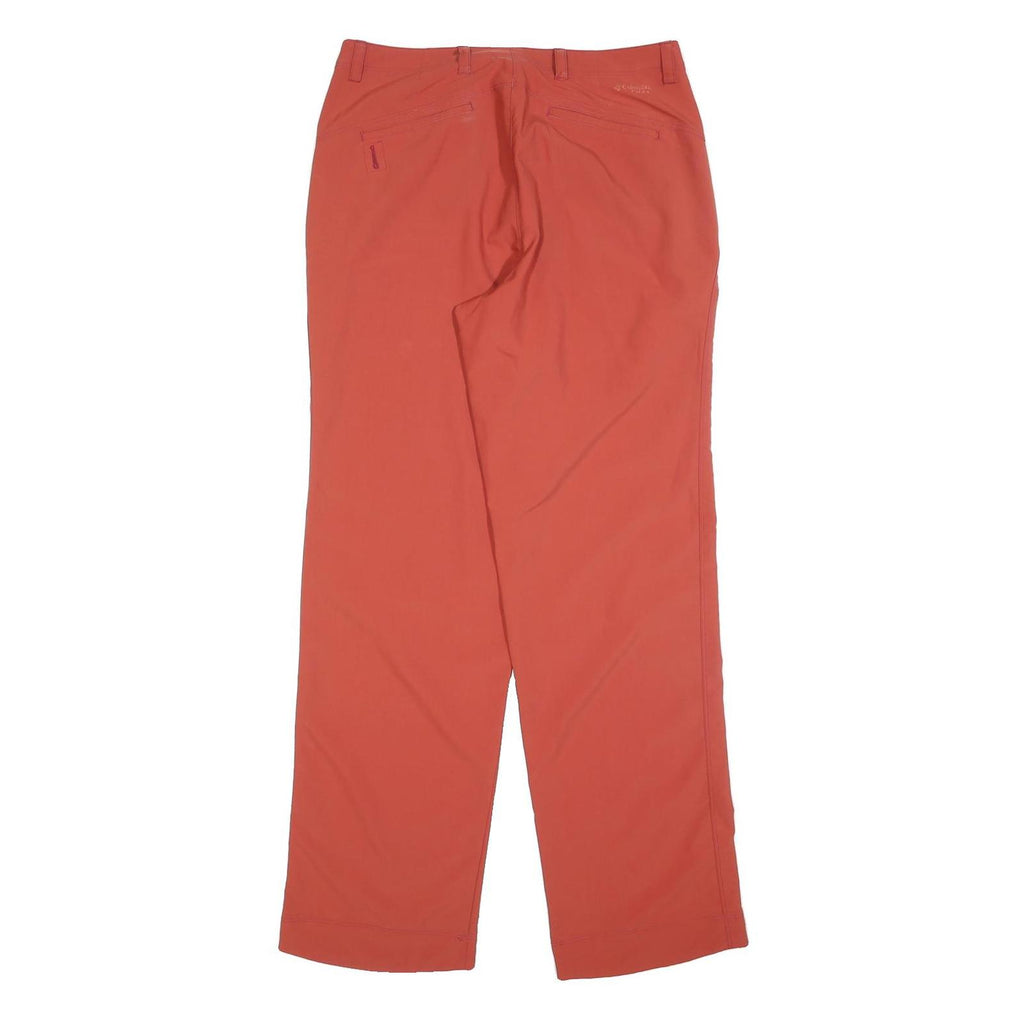COLUMBIA Womens Polyester Blend Orange Regular Straight Trousers W30 L32 Outdoor
