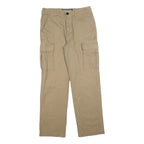 STEVE MCQUEEN Mens Cotton Blend Beige Regular Cargo Trousers W30 L30 Classic Zip