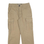 STEVE MCQUEEN Mens Cotton Blend Beige Regular Cargo Trousers W30 L30 Classic Zip