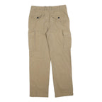 STEVE MCQUEEN Mens Cotton Blend Beige Regular Cargo Trousers W30 L30 Classic Zip