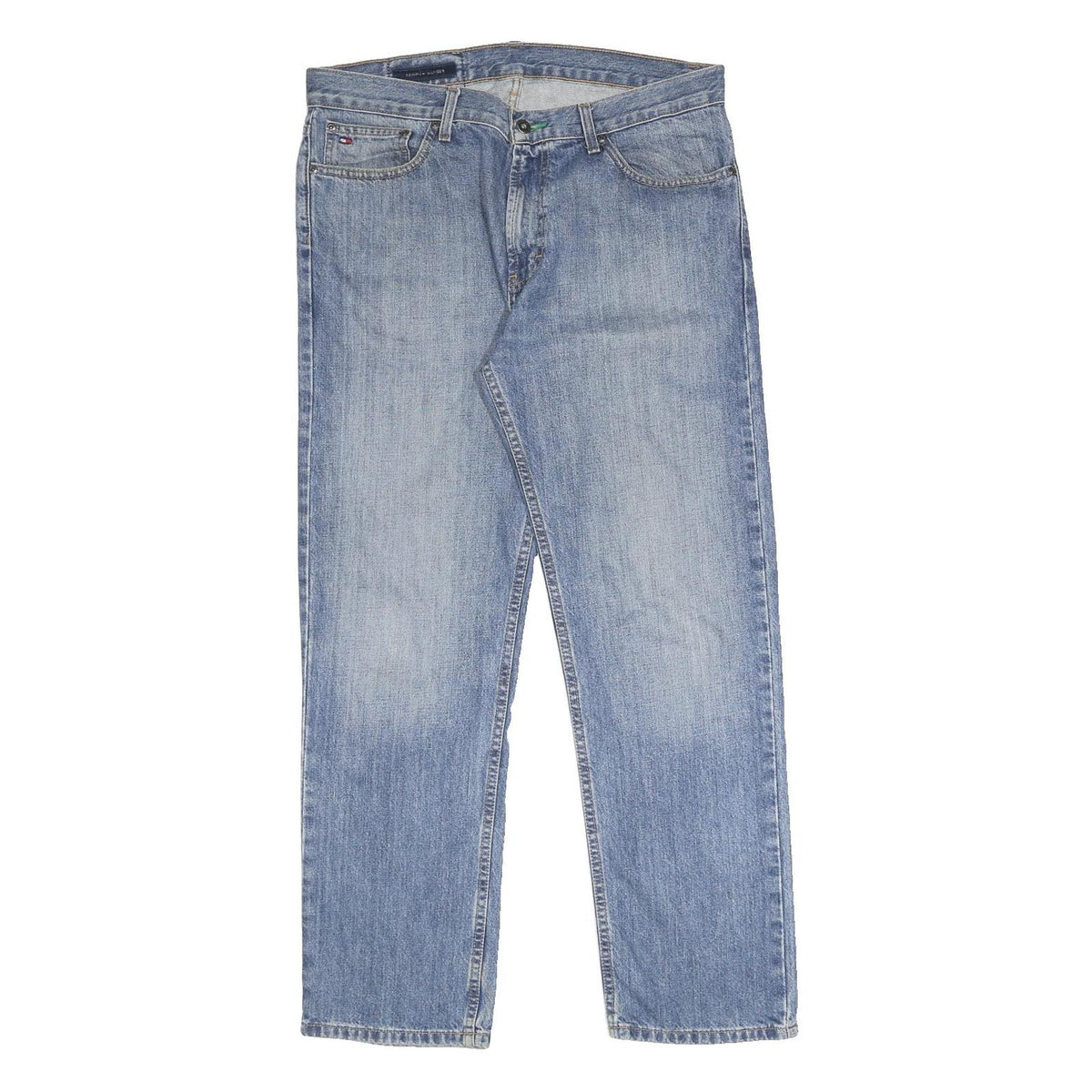 TOMMY HILFIGER Mens Jeans Blue Regular Straight Denim Light W32 L30 Classic
