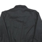 Mens Black Cotton Blend Bomber Jacket S Plain Zip Casual Lightweight Outerwear