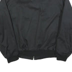 Mens Black Cotton Blend Bomber Jacket S Plain Zip Casual Lightweight Outerwear