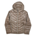 CALVIN KLEIN Womens Taupe Brown Lightweight Jacket M Polyester Blend Hooded Zip