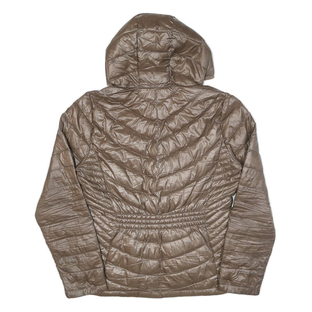 CALVIN KLEIN Womens Taupe Brown Lightweight Jacket M Polyester Blend Hooded Zip