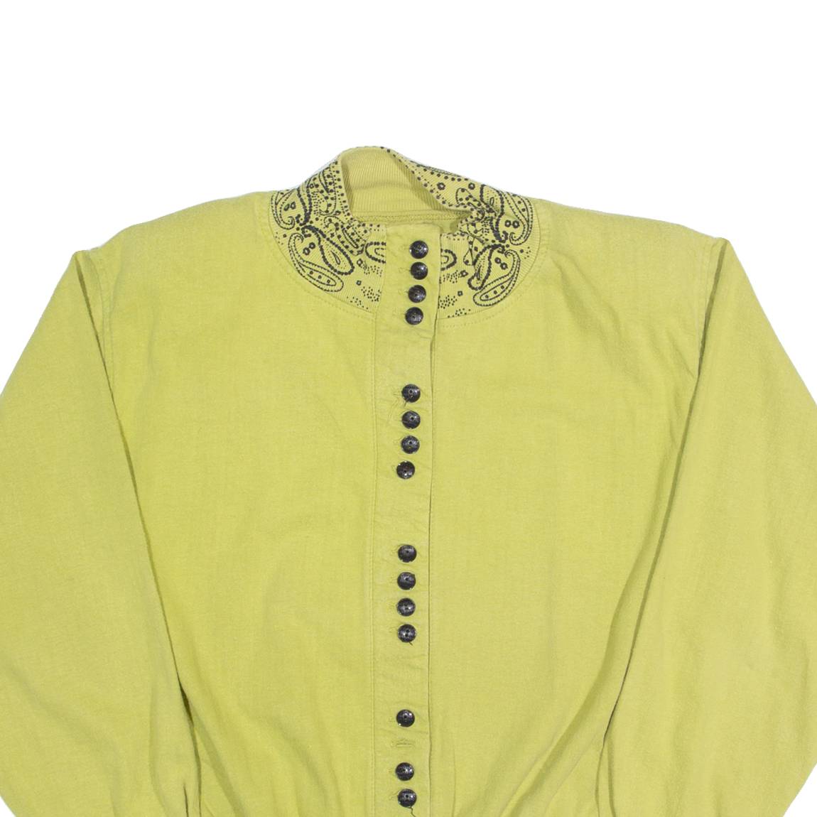 Mens Sweatshirt Green High Neck 90s S