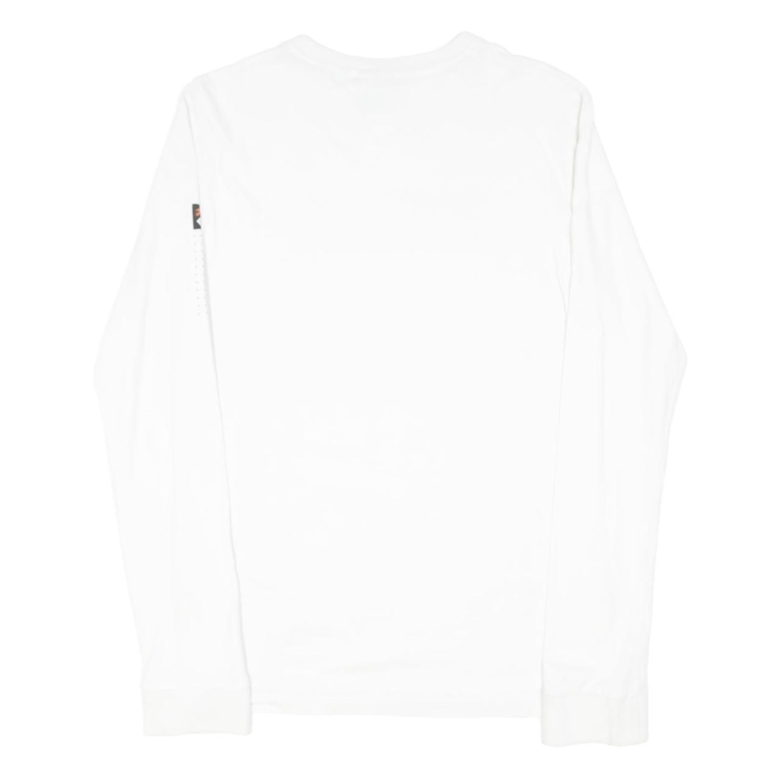 SUPERDRY Mens White Graphic Long Sleeve Crew Neck T-Shirt S Cotton Blend