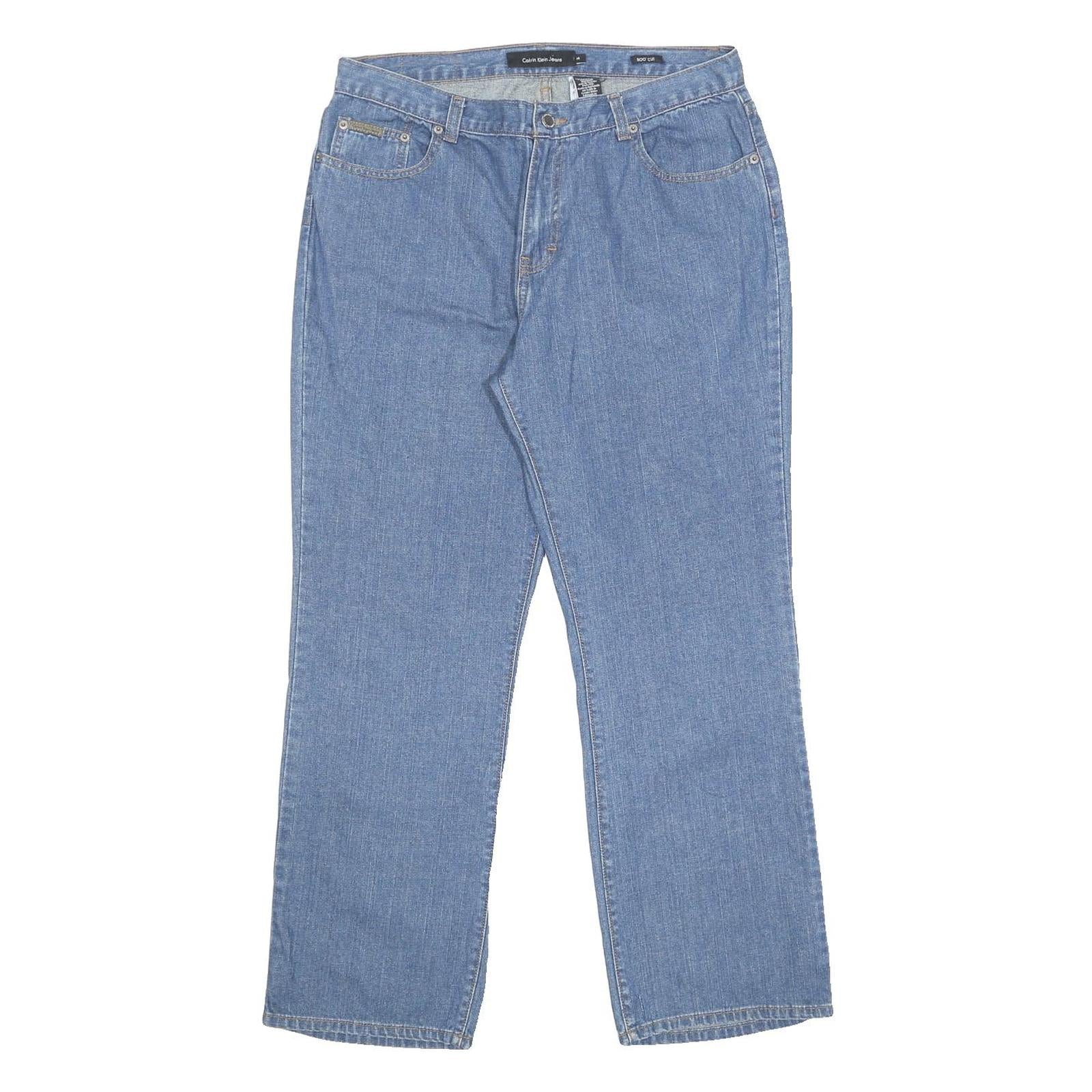 CALVIN KLEIN JEANS Womens Relaxed Blue Denim Medium W34 L30 Casual Zip Waist