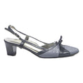 ALEXANDRIA Women Slingback Leather Black UK 3 Low Block Heel Elegant Shoes