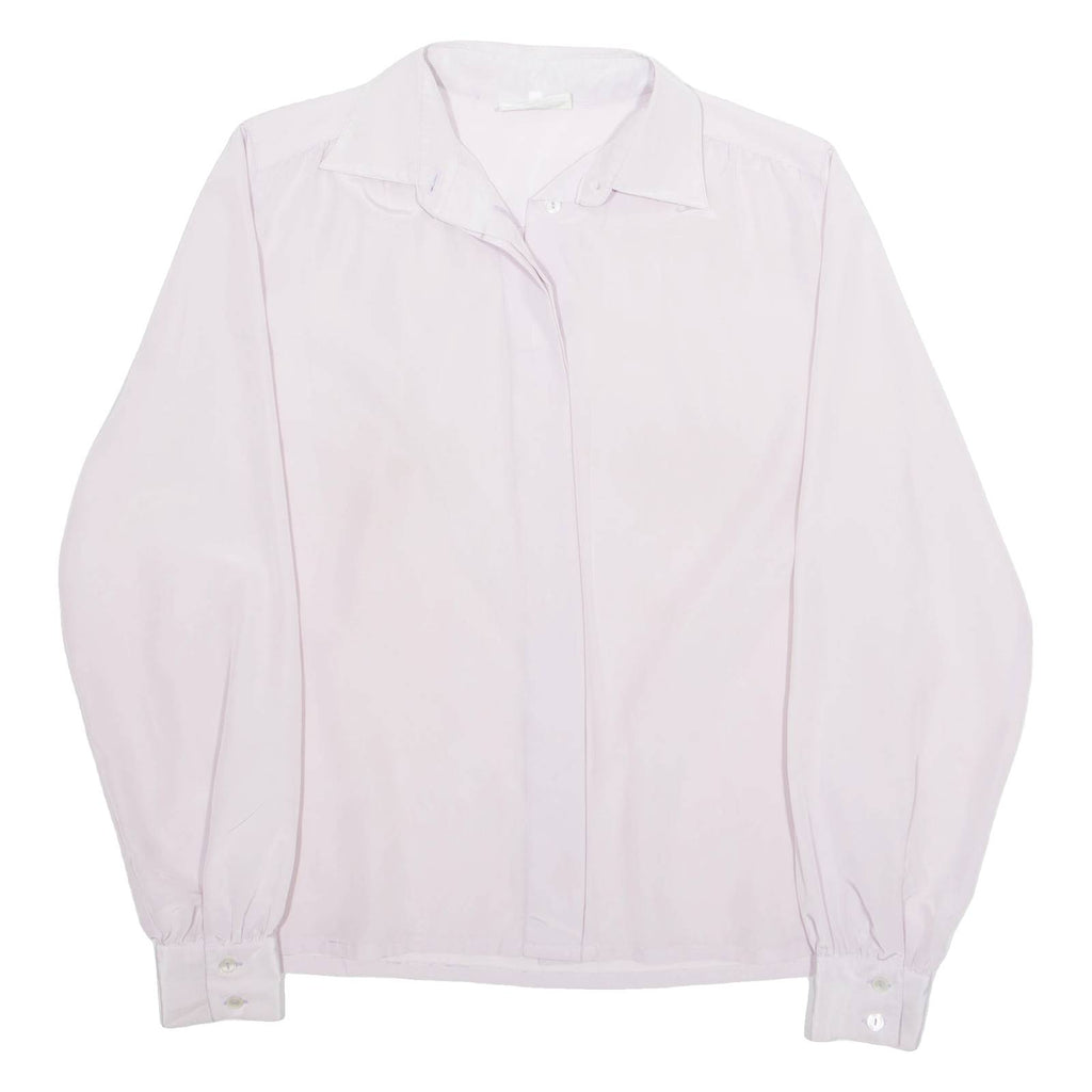 VALENTINE Womens Blouse Purple Collared Long Sleeve M