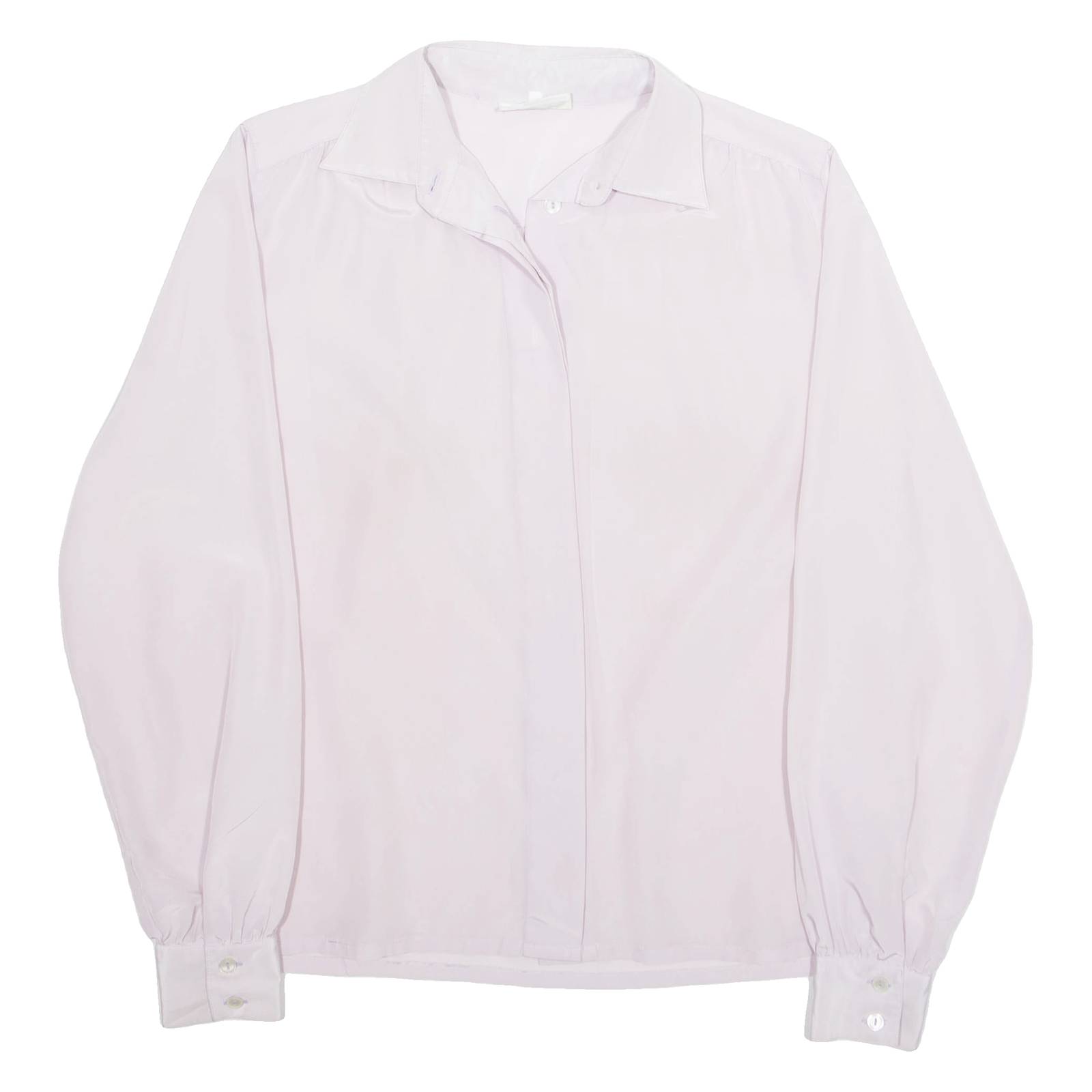 VALENTINE Womens Blouse Purple Collared Long Sleeve M
