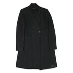 ZARA WOMAN Womens Black Wool Blend Button Jacket XS Plain Elegant Tailored Fit