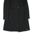 ZARA WOMAN Womens Black Wool Blend Button Jacket XS Plain Elegant Tailored Fit