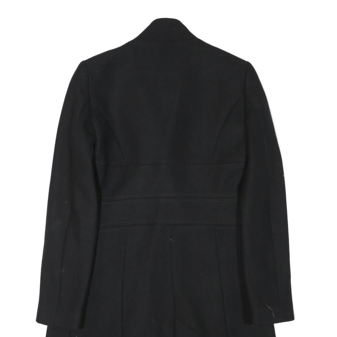 ZARA WOMAN Womens Black Wool Blend Button Jacket XS Plain Elegant Tailored Fit