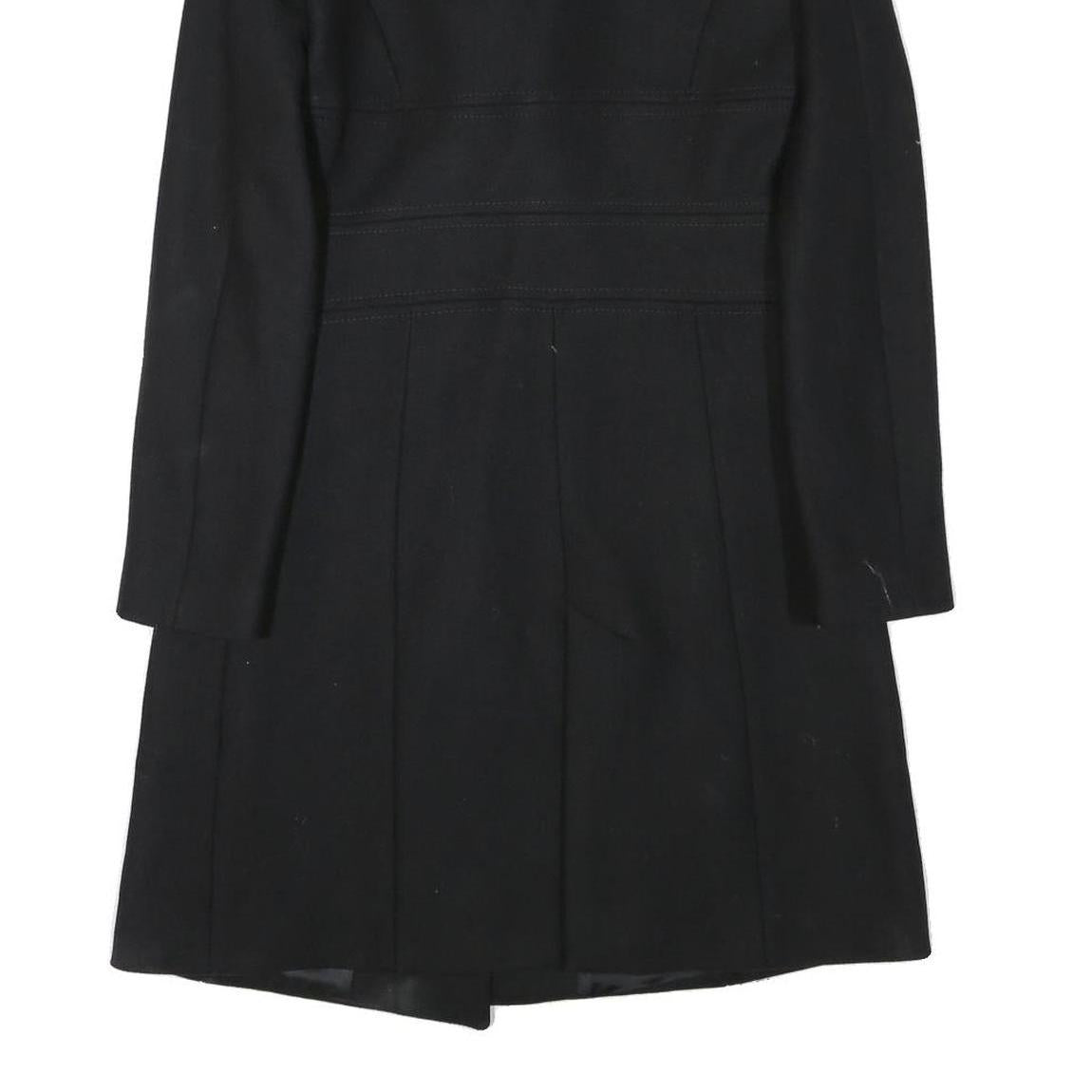 ZARA WOMAN Womens Black Wool Blend Button Jacket XS Plain Elegant Tailored Fit