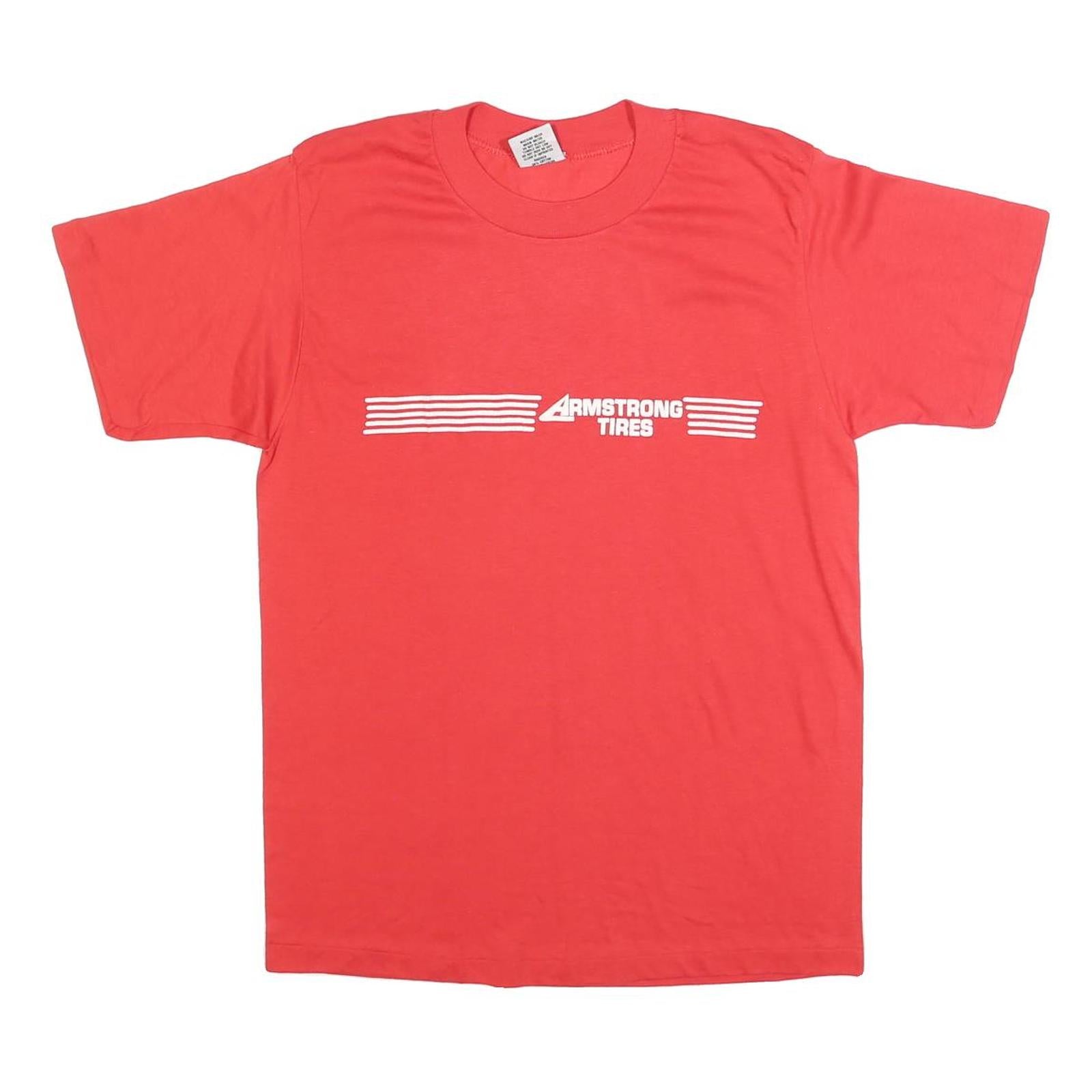 SWINGSTER Womens Red Armstrong Tires Graphic T-Shirt L Short Sleeve Crew Neck