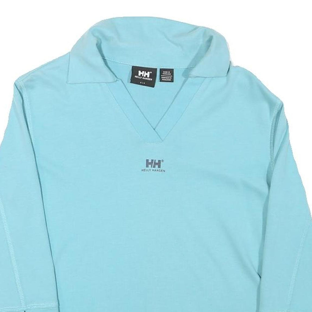 HELLY HANSEN Womens Blue Cotton Blend V-Neck Sweatshirt S Casual Comfort