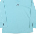 HELLY HANSEN Womens Blue Cotton Blend V-Neck Sweatshirt S Casual Comfort