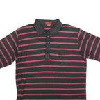 BAY HILL CLASSICS Mens Black & Red Striped Polo Shirt XL Cotton Blend Casual
