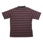 BAY HILL CLASSICS Mens Black & Red Striped Polo Shirt XL Cotton Blend Casual
