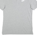 NIKE Mens Grey Short Sleeve Plain L Cotton Polo Shirt Casual Sportswear