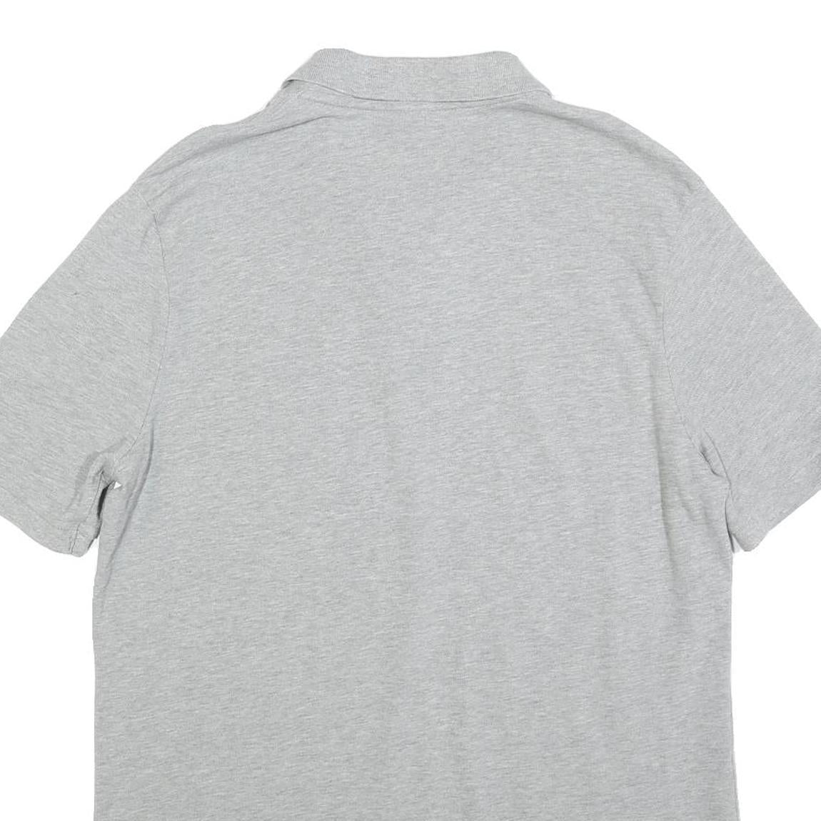 NIKE Mens Grey Short Sleeve Plain L Cotton Polo Shirt Casual Sportswear