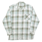 MARSUM Mens White & Green Check Shirt L Cotton Blend Casual Long Sleeve