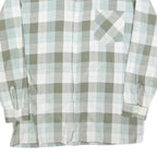 MARSUM Mens White & Green Check Shirt L Cotton Blend Casual Long Sleeve
