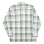 MARSUM Mens White & Green Check Shirt L Cotton Blend Casual Long Sleeve