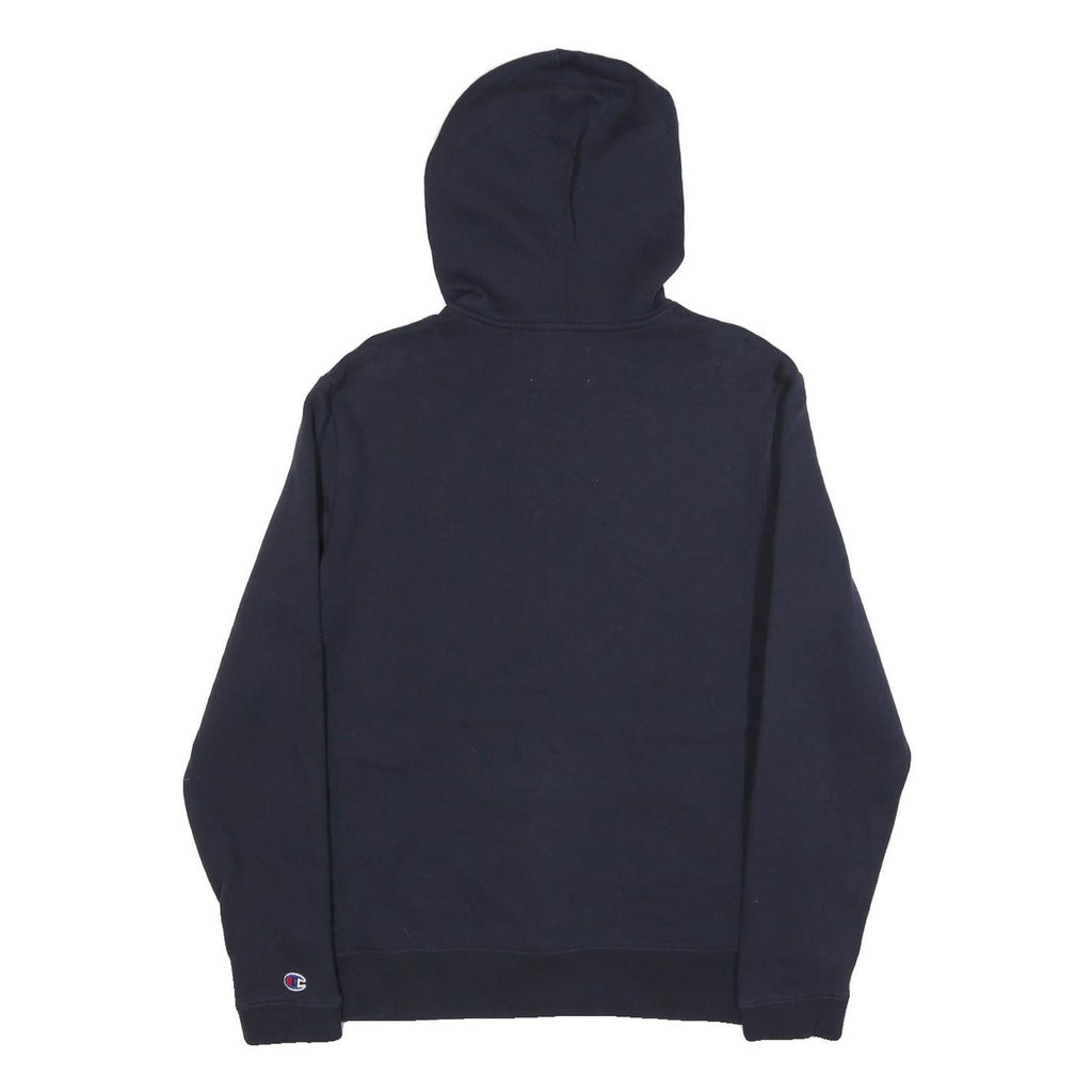 CHAMPION Mens Navy Pullover Hoodie S Cotton Blend Logo Sweatshirt Casual