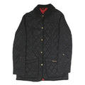 BARBOUR Womens Black Quilted Button Jacket UK 8 Polyester Blend Classic
