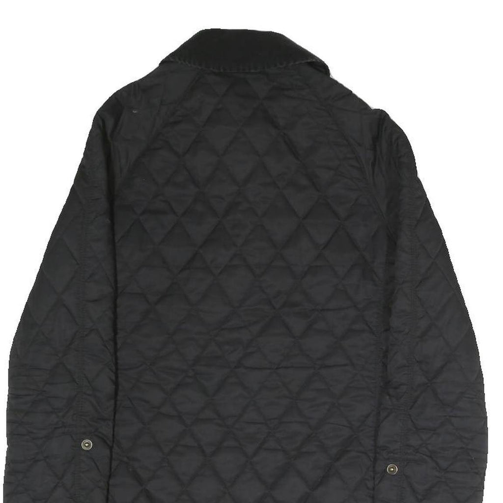 BARBOUR Womens Black Quilted Button Jacket UK 8 Polyester Blend Classic