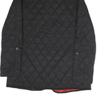 BARBOUR Womens Black Quilted Button Jacket UK 8 Polyester Blend Classic