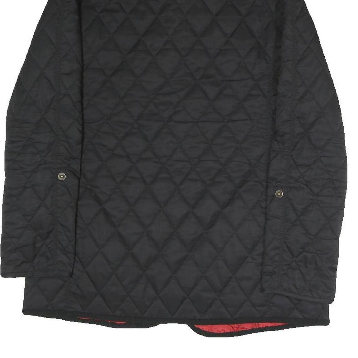 BARBOUR Womens Black Quilted Button Jacket UK 8 Polyester Blend Classic
