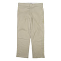 DICKIES Mens Cotton Beige Regular Fit Straight Leg Trousers W36 L29 Workwear