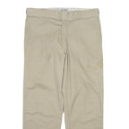 DICKIES Mens Cotton Beige Regular Fit Straight Leg Trousers W36 L29 Workwear
