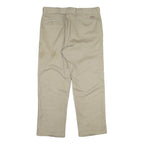 DICKIES Mens Cotton Beige Regular Fit Straight Leg Trousers W36 L29 Workwear
