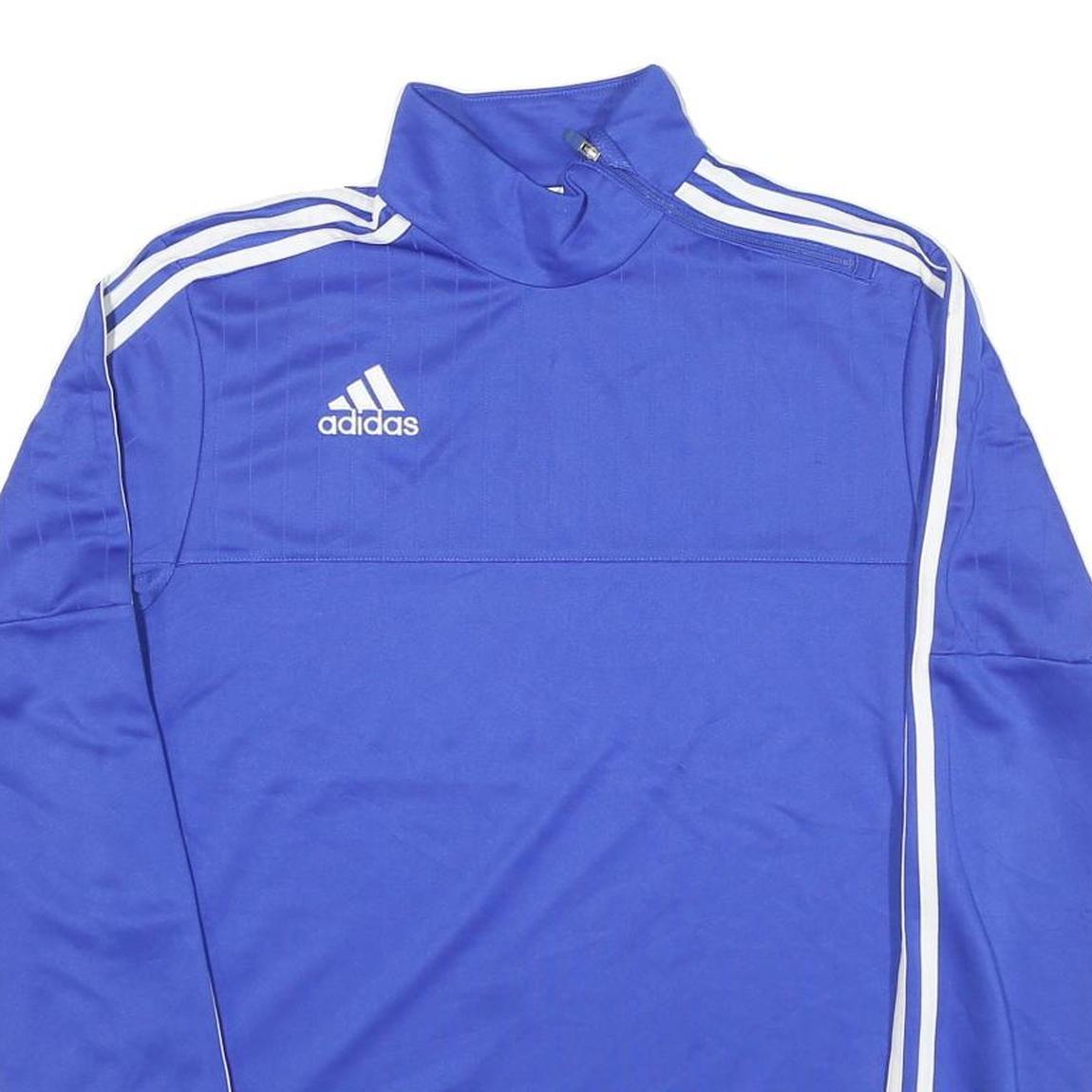ADIDAS Mens Blue Crew Neck M Polyester Blend Sweatshirt Sports Athletic Training