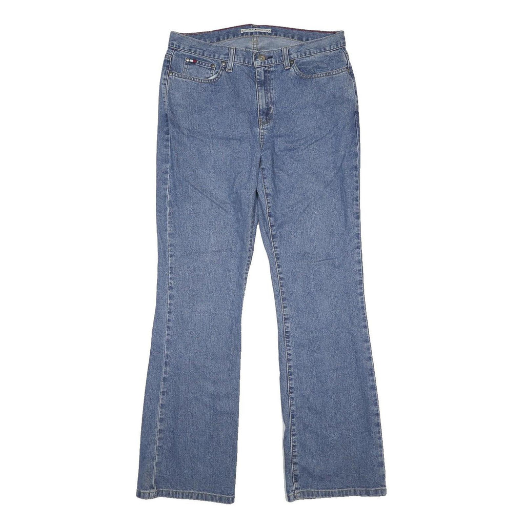 TOMMY HILFIGER Womens Blue Regular Fit Bootcut Denim Jeans W32 L31 Button