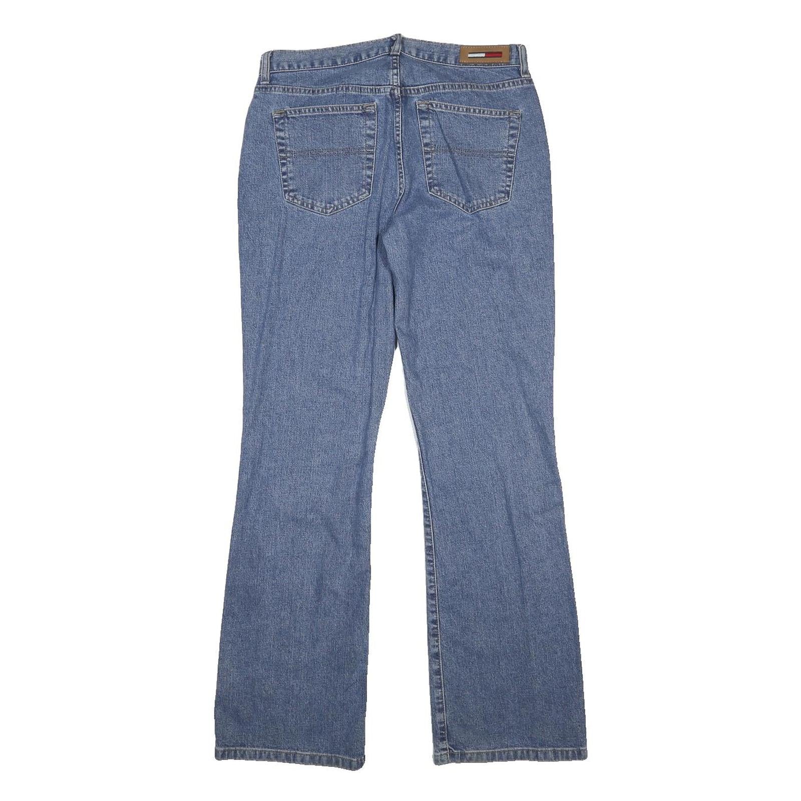 TOMMY HILFIGER Womens Blue Regular Fit Bootcut Denim Jeans W32 L31 Button