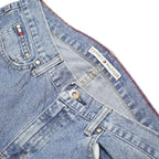 TOMMY HILFIGER Womens Blue Regular Fit Bootcut Denim Jeans W32 L31 Button