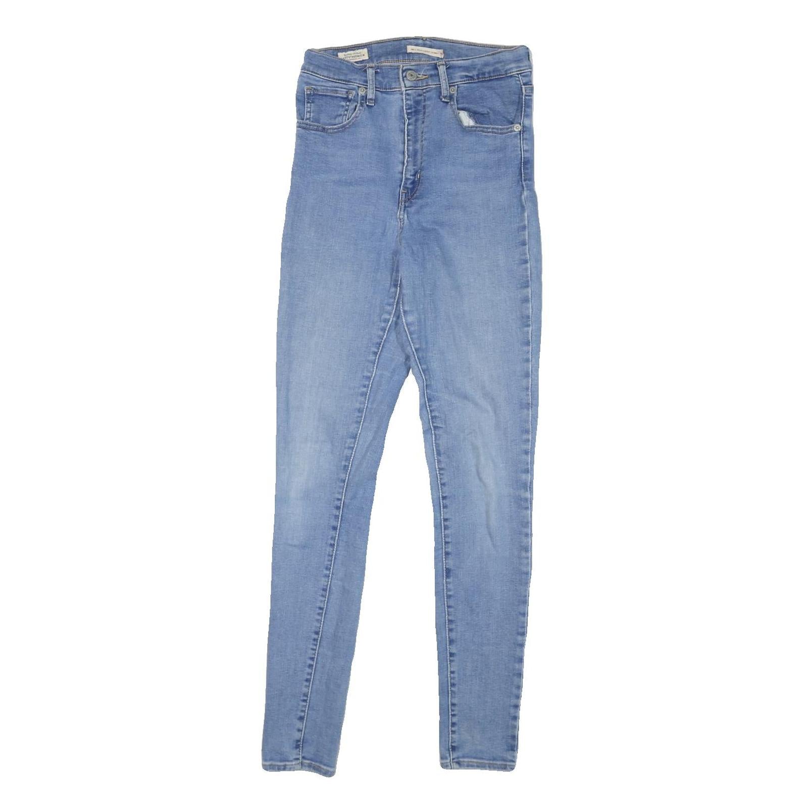 LEVI'S Womens Slim Fit Light Blue Denim Skinny Jeans W24 L30 Zip Cotton Blend